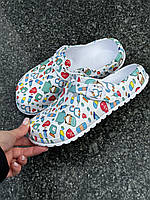 Тапочки женские медицинские Легкие кроксы с рисунком без дырок для женщин Легкая летняя обувь женская
