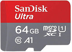 SanDisk Карта пам'яті microSD 64GB C10 UHS-I R100MB/s Ultra + SD (SDSQUNR-064G-GN3MA)