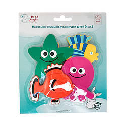 Набір міні-килимків для ванної Морські тварини Mega Zayka MGZ-0910 з присоскою, World-of-Toys