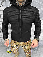 Тактическая флисовая кофта Sota чёрная с капюшоном, военная мужская армейская флиска чёрная зсу xl