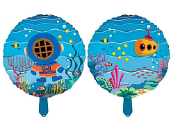 Фольгована кулька "Аквалангіст", 45 см.