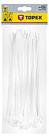 Стяжка Topex біла, 4.8х200 мм, пластик, 75 шт. (44E977)