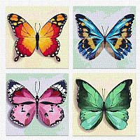 Набор для росписи по номерам "полиптих" - Весенние бабочки KNP021