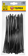 Стяжка Topex чорна, 4.8x200 мм, пластик, 75 шт. (44E978)