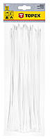 Стяжка Topex біла, 4.8х300 мм, пластик, 75 шт. (44E979)