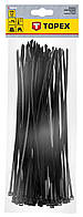 Стяжка Topex чорна, 4.8х300 мм, пластик, 75 шт. (44E980)