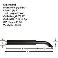 Глушитель трактора JD8400 (Parts Express)