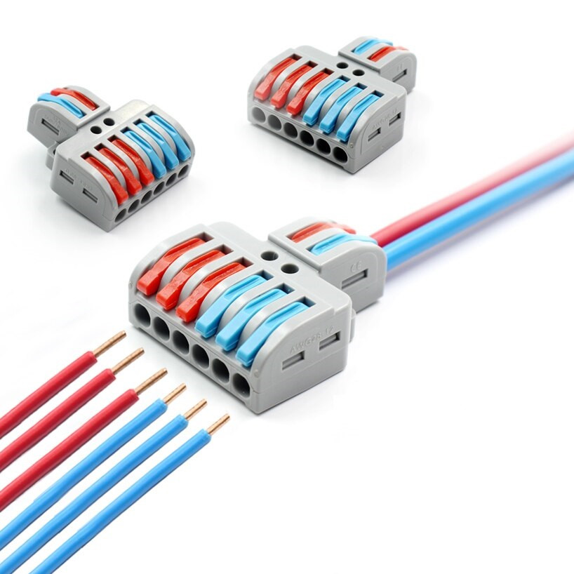 Клемна колодка прохідна аналог WAGO. Клемa швидкого монтажу 2pin-6pin. 32А 250/600V. 0,08-4мм