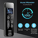 Цифровий HIFI диктофон з голосовою активацією шумозаглушенням і MP3-плеєром Vandlion V63 64 ГБ, фото 4