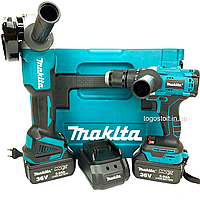 Набор аккумуляторного безщеточного инструмента Makita 2в1, Болгарка makita DGA 504 + Шуруповерт makita DTW 485