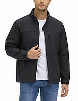 Мужская весенняя куртка софтшелл и микрофлиса размеры S-XL Черный, M