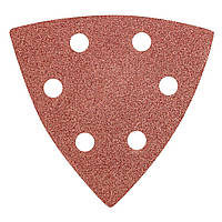 Шліфувальний папір трикутний GRAPHITE, 5шт, на липучці, тип DELTA 93x93мм, K80 (55H765)