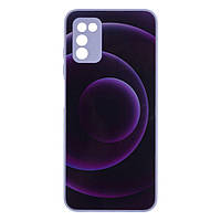 Чехол Glass TPU Prism Circles for Samsung Galaxy A03s Цвет 6, Black-Purple