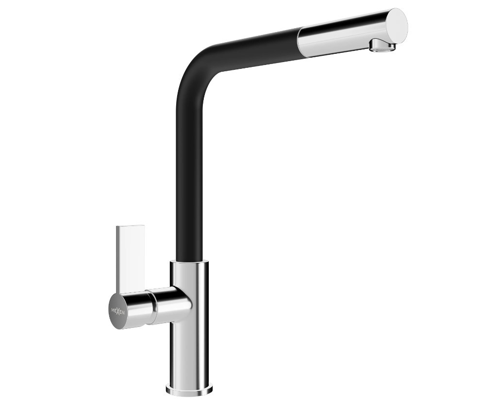 Змішувач для кухні MEXEN FLORA BLACK CHROME чорний хром *, фото 1