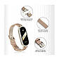 Шкіряний ремінець для фітнес браслета Xiaomi Mi Band 8,9,10 Type B бежевий, тримач - золотистий, фото 5