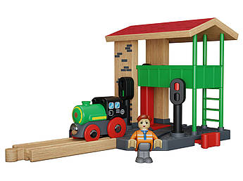 🚗 Депо зі стрілкою для дерев'яної залізниці Playtive
