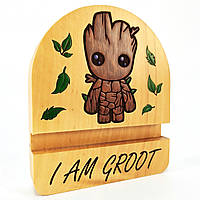 Подставка держатель для мобильного телефона смартфона планшета I AM GROOT Мастерская мистера Томаса 12х10см