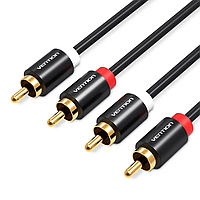 Мультимедийный кабель Vention 2RCA to 2RCA Audio Cable тюльпаны 3 м Black (VAB-R06-B300)