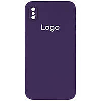 Чехол для iPhone X для iPhone Xs Silicone Case Square Full Camera Цвет 34 Purple