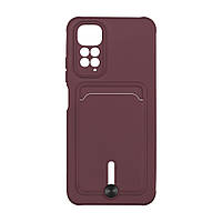 Чехол TPU Colorfull Pocket Card для Xiaomi Redmi Note 11 (Global) / Note 11S 4G Цвет 42.Maroon