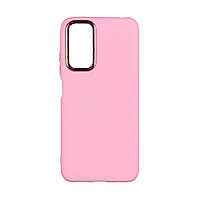 Чехол Silicone Cover Metal frame (AA) для Xiaomi Redmi Note 11 (Global) / Note 11S 4G Цвет 06.Light pink