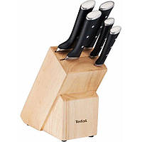 Tefal Набор ножей Ice Force, 5 пр., с деревянной колодкой, нержавеющая сталь, плаcтик, черный Bautools -