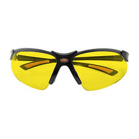 Окуляри захисни жовти, материал поликарбонат, завушини чорного кольору, материал нейлон, гумова накладка для