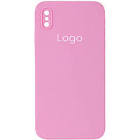 Чехол Silicone Case Square Full Camera для iPhone X/Xs Цвет 19.Pink sand