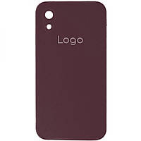 Чехол для iPhone Xr Silicone Case Square Full Camera Цвет 42 Maroon