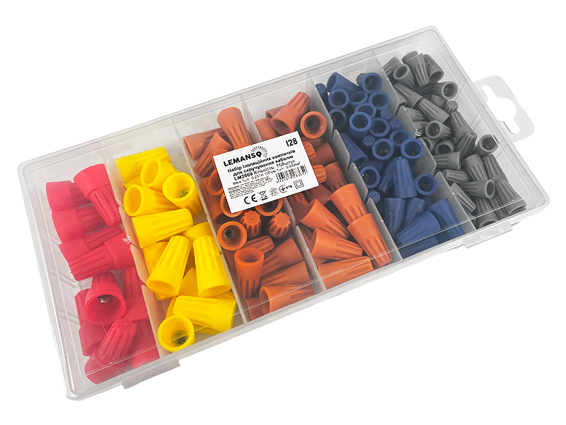Набір ізоляційних ковпачків для скручування кабелю Lemanso LM2669 158 шт