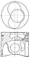 Поршень VW T5 2.5 TDI AXD 81.5 + 0.50mm 1-2 цил.