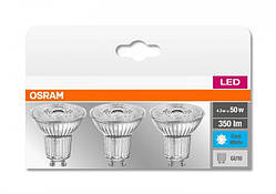 Лампочка Osram Набір 3шт LED PAR16 4.3W (350Lm) 4000К GU10 (4058075818415)