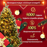 Гірлянда Роса Крапля 100 метров 1000 LED світлодіодна гірлянда в котушці мідний провід 8 функцій + пульт Жовтий, фото 6