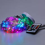 Розумна гірлянда роса 200 LED лампочок світлодіодна управління телефоном і пульт USB білий провід 2 м 10 ліній, фото 8
