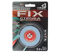 Стрічка 2-стороння спінена VIROK Universal Fix: 12 мм х 2 м [30]
