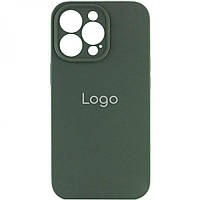 Чехол для iPhone 14 Pro Silicone Case Full Camera with Frame Цвет 71 Dark Green