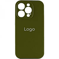 Чехол для iPhone 14 Pro Silicone Case Full Camera with Frame Цвет 45 Army green