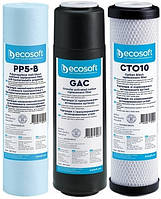 Ecosoft Комплект картриджів 1-2-3, покращений, (2 вугільних картриджа + поліпропілен) (CHV3ECO)