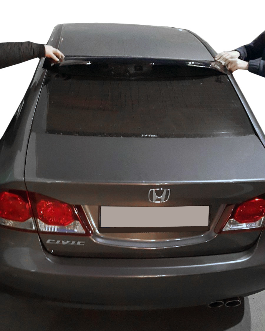 Спойлер на стекло (черный, ABS) для Honda Civic Sedan VIII 2006-2011 гг - фото 1 - id-p2129166547