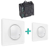 Celiane with NETATMO. Набір упр. освітленням(Мікромодуль реле +2 бездротових вимикача).Білий (067777)