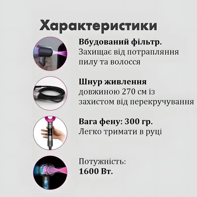 "Super Hair Dryer: Мощный Фен для Волос с Ионизацией и Турбо-Режимом - Создайте Профессиональные Прически Дом - фото 9 - id-p2130736108