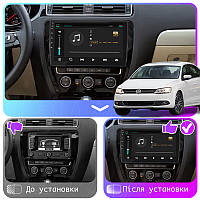 Al Штатная магнитола для Volkswagen Jetta VI 2010-2015 экран 10" 4/64Gb 4G Wi-Fi GPS Top Android