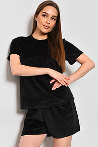 Піжама жіноча велюрова чорного кольору р.2 174369P