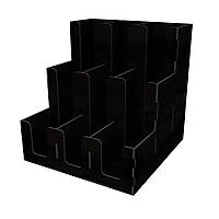 Органайзер EKOSTAR дерев'яний для склянок чорний 320х320х305