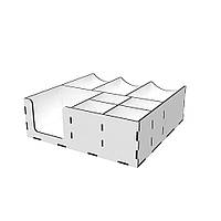 Органайзер EKOSTAR дерев'яний білий з отворами для кришок 30х30