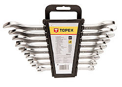 Topex Ключі гайкові, набір 8шт, двосторонні, CrV, 6-22мм (35D656)