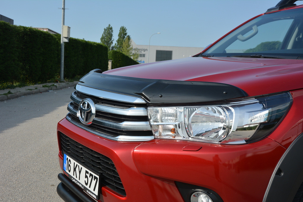 Дефлектор капота 2015-2020 (EuroCap) для Toyota Hilux - фото 5 - id-p2129167272