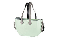 Сумка Nuvita MyMia ручки шкіра, килимок, ремені для коляски, м'ятно-сірий (NV8801M/02F/23G/13G/33G)