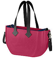 Сумка Nuvita MyMia ручки еко-шкіра, килимок, ремені для коляски, малиново-чорний (NV8801L/02N/03B)