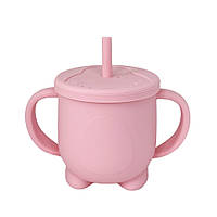 Силиконовая чашка-поилка с крышкой MGZ-0302(Pink) 200 мл gr